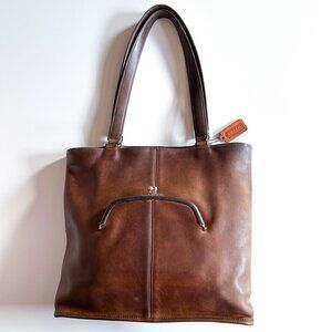 Vintage 60s 70s Coach New York Bonnie Cashin Slim Skinny Tote Kisslock Pocket